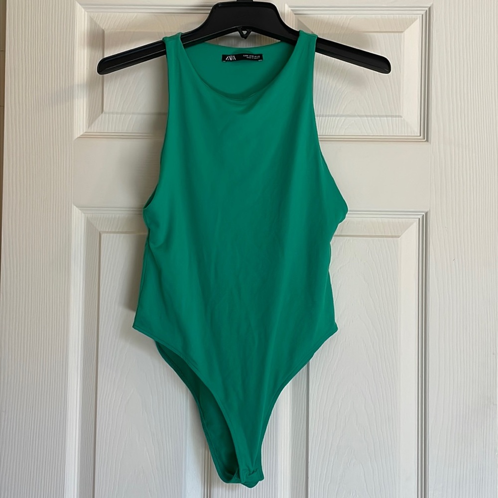 Zara Green High Neck Bodysuit
